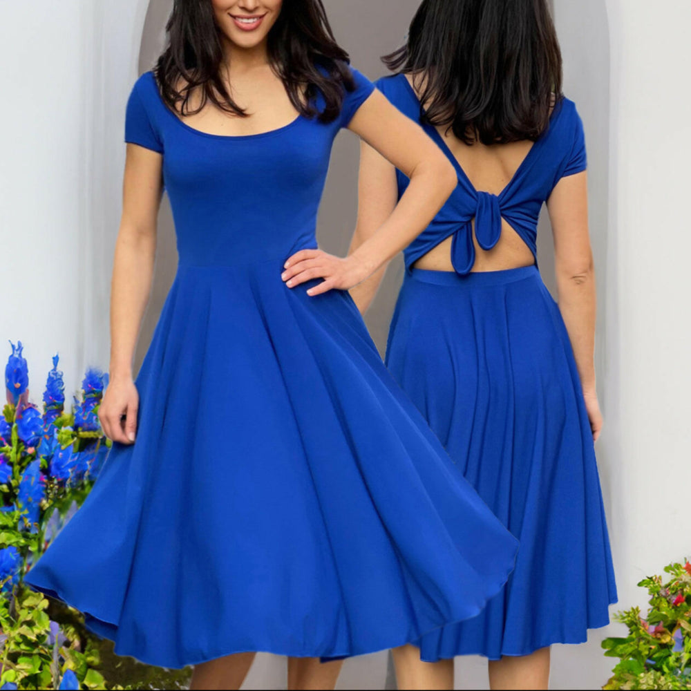 Abito Ruota Nodo in jersey bluette