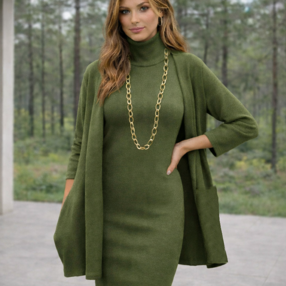 Cardigan Tasche Moss