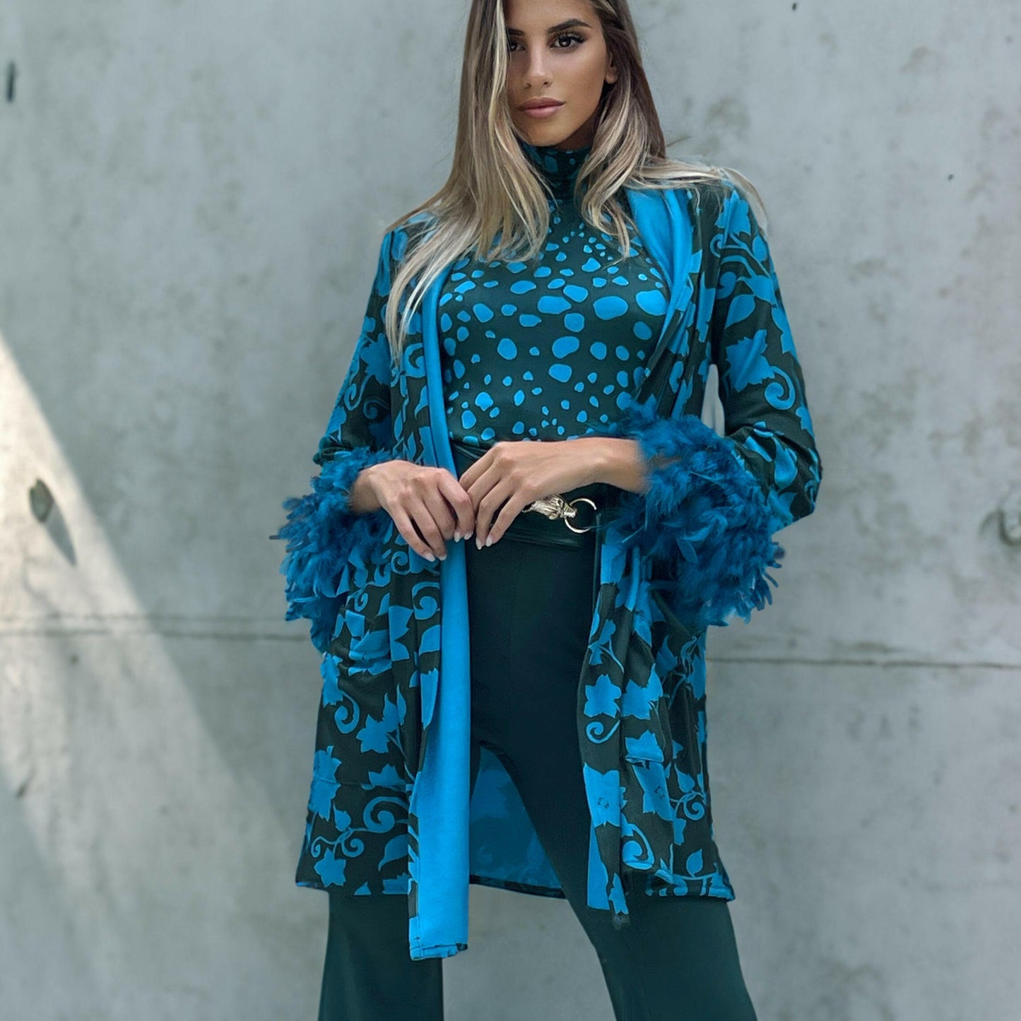 Cardigan Fiori Piume B.