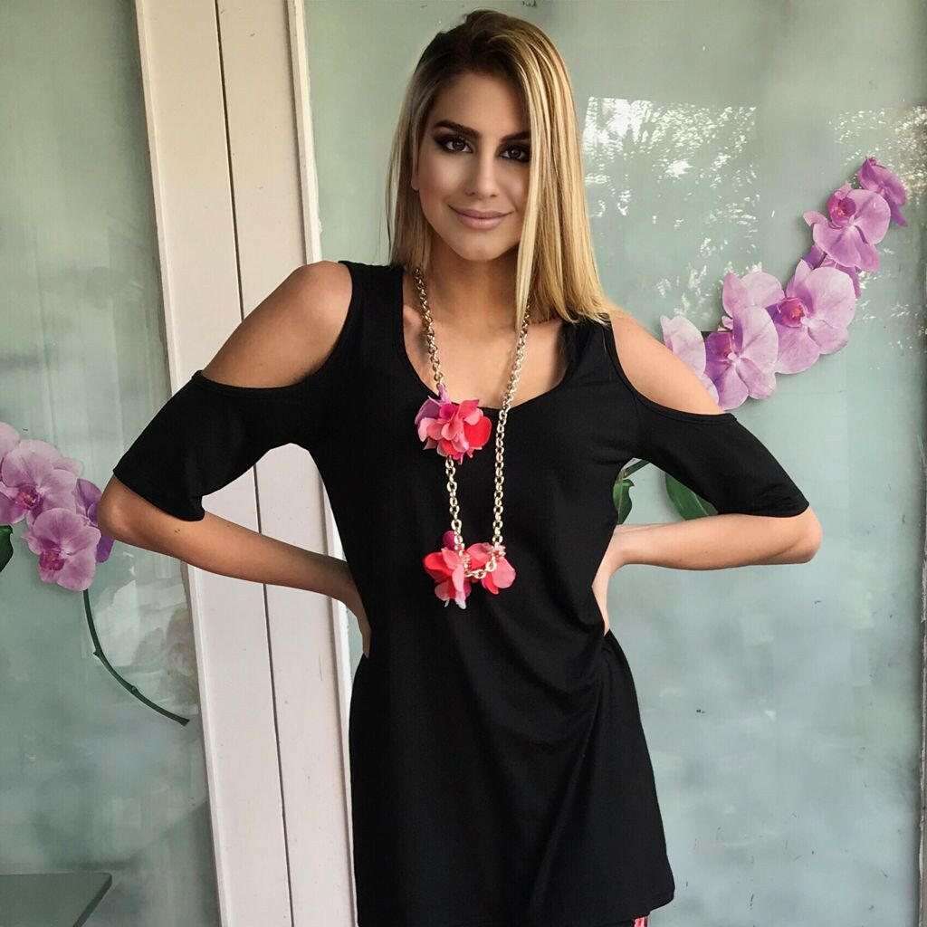 Collana Catena Petali Rosa