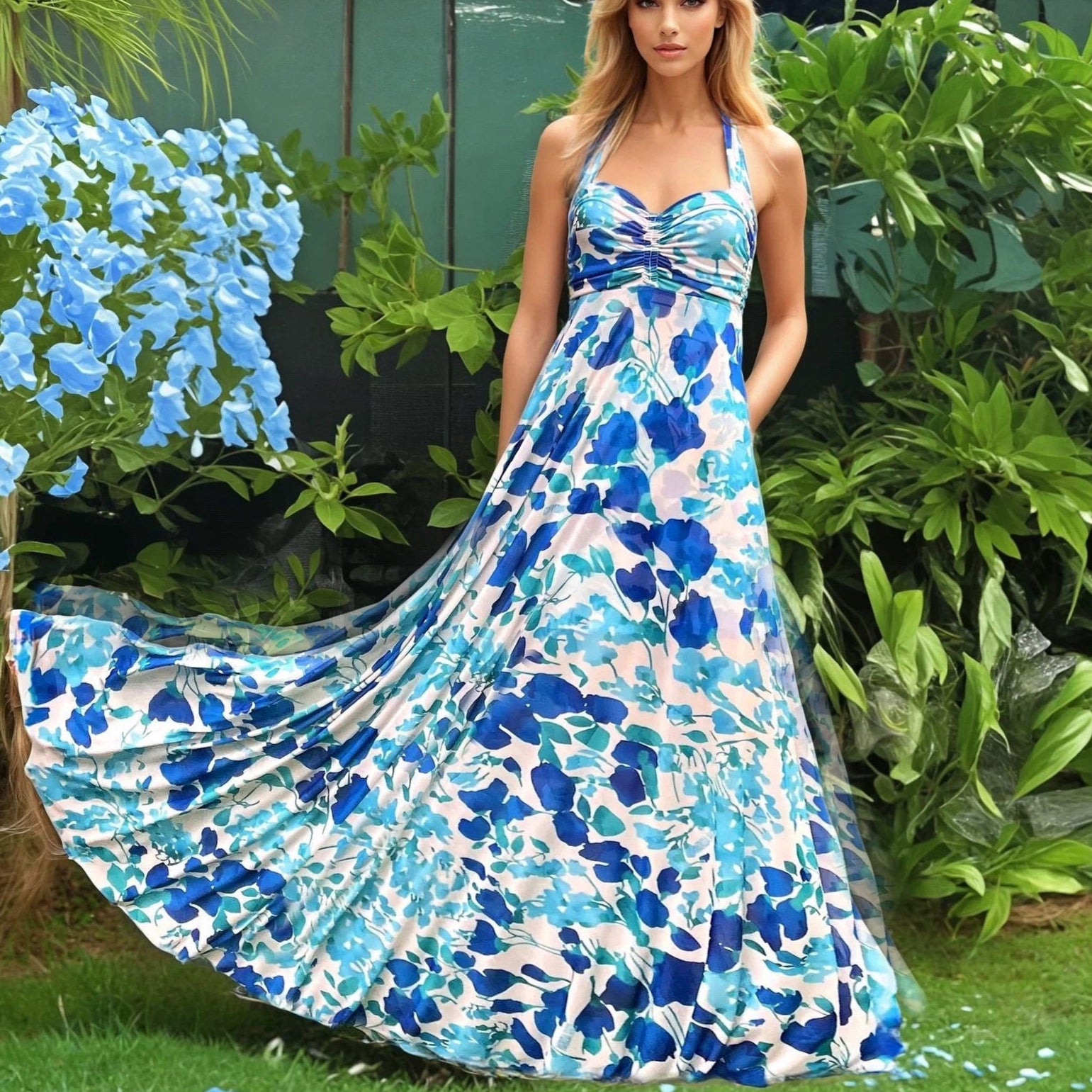 Abito lungo iln tulle elasticizzato