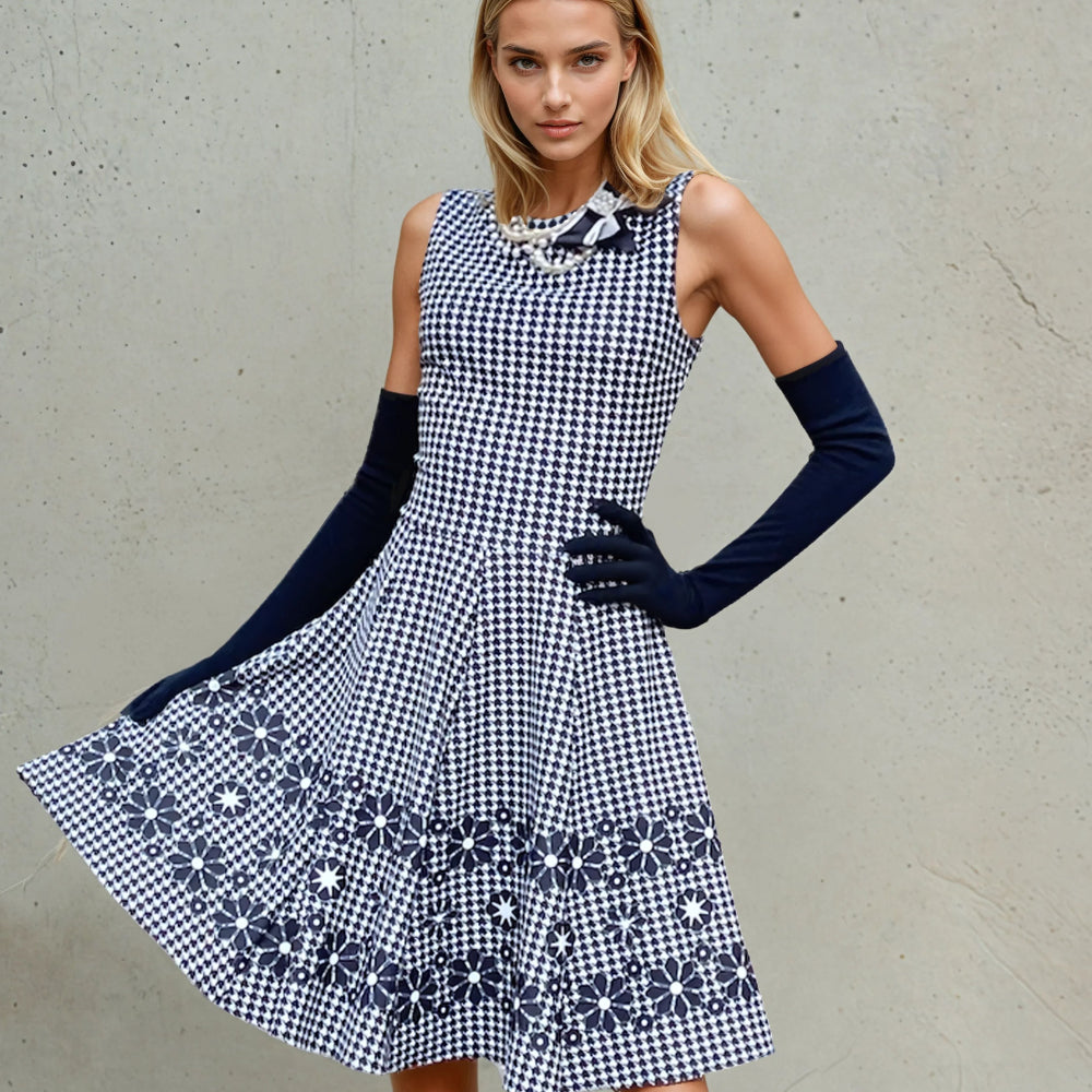 Doll Dress Houndstooth