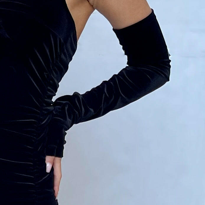 Guanti-manica Velluto Nero.