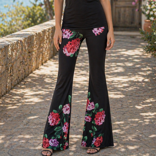 Panta Zampa Ortensie Nero-Pesca