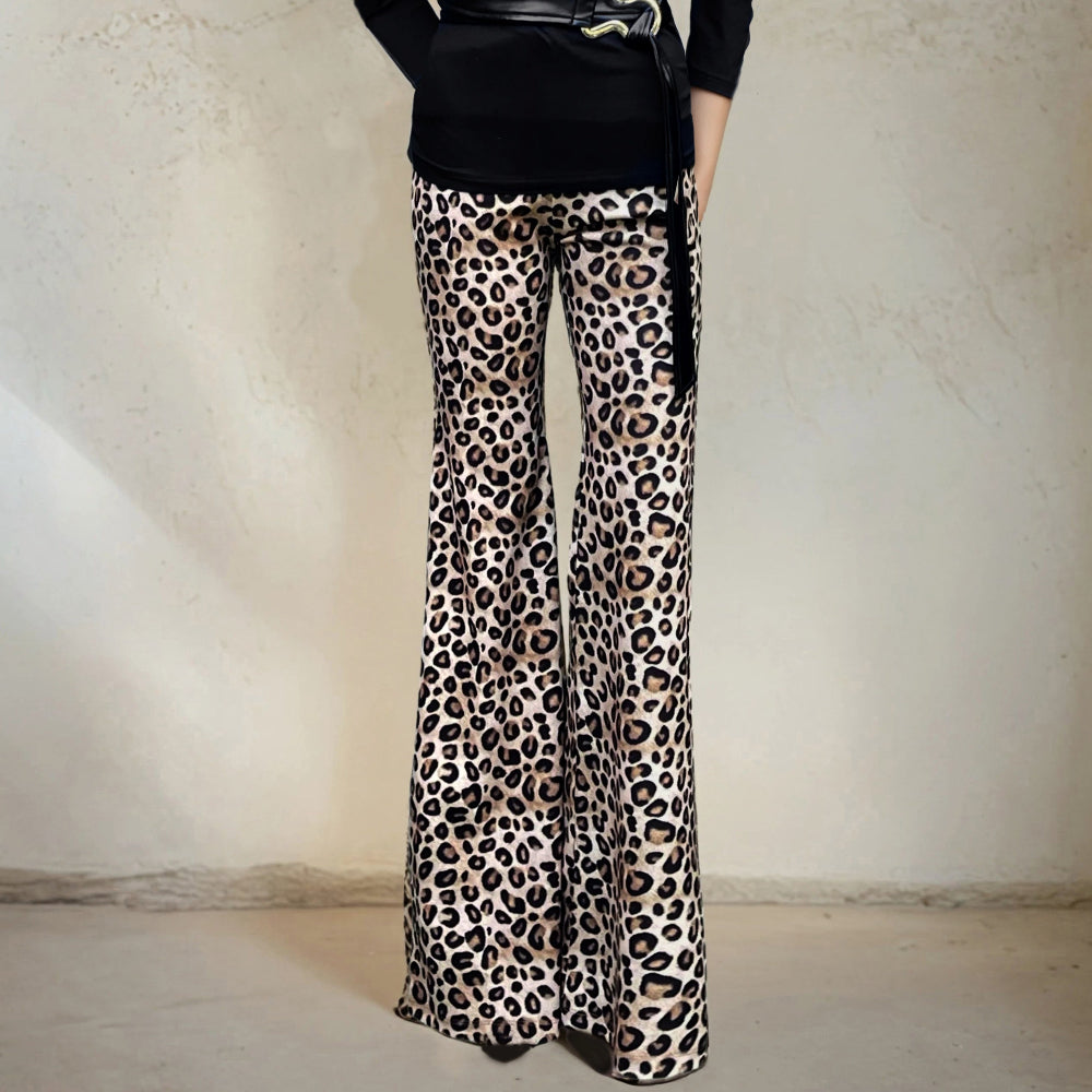 panta flare stampato animalier